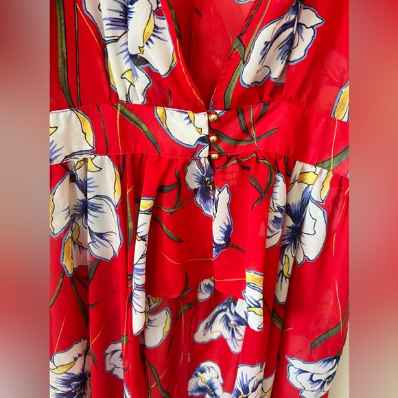 ❌SOLD❌ 595- Liberty Love Sheer Floral Kimono Swim Cover up - Picture 4 of 5